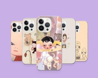 Yoshitomo Nara Phone Case Japanese Cover For iPhone 17Pro, 16, 15, 14, 13, 12, Samsung S26, S25, S24, S23Fe, A16, A26, A56, Pixel 10, 9Pro