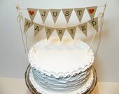 Wedding Cake Topper Banner Garland Bunting Just Married Cake Topper