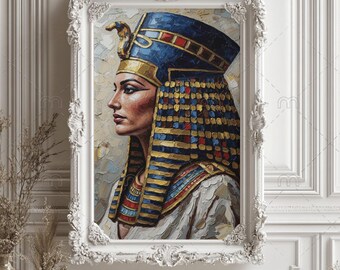 クレオパトラ エジプト王女 - エジプト美術 - キャンバスに手描きされ