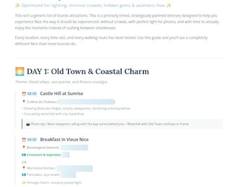Niza en 3 días: Ruta adaptada a personas con trastorno obsesivo-compulsivo / Rutas de senderismo optimizadas y para evitar aglomeraciones / Guía de la Riviera Francesa