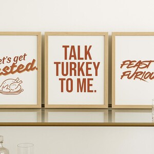 Funny Thanksgiving Quote Print Set: Festive Wall Art (Digital Download)
