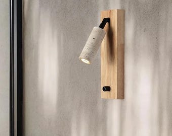 Modern Yellow Travertine Sconce, Up Down Beam, Adjustable Wall Light