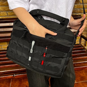 Bastion tactische laptoptas, Cordura 1000D beheerdersaktetas, 15,6-inch EDC-schoudertas