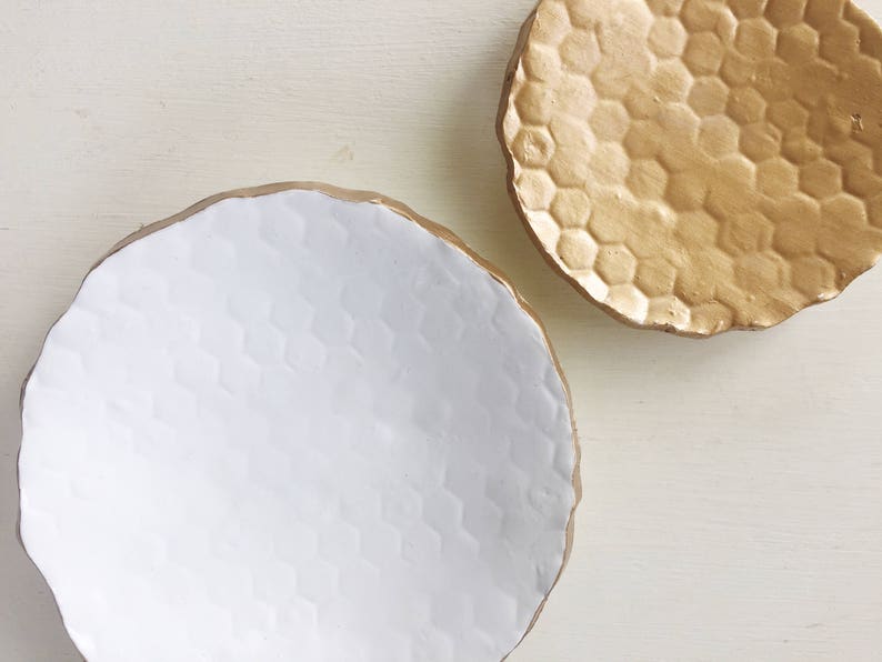 Ring Holder Personalized Gift Honeycomb Bowl Geometric Decor SPECKLED HONEYCOMB Ring Dish Bridesmaid Gift Gold Dish Jewelry Holder