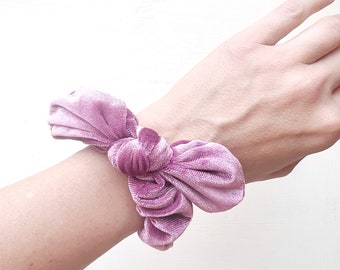 Bow Scrunchie, velvet scrunchie, silk scrunchie, hair accessories, stocking stuffer, flamingo, floral, stripes, solids, hair tie, hairbow