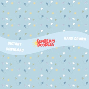 Paper Airplanes Seamless Pattern, Blue