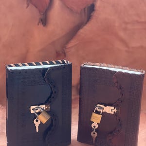 Leather Lock Journal 7x5 Inch, Mihrab Design, Secure Writing Diary