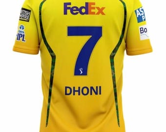 Persolizeed MS Dhoni 7 CSK Chennai super kings IPL 2026 Cricket Fans jersey
