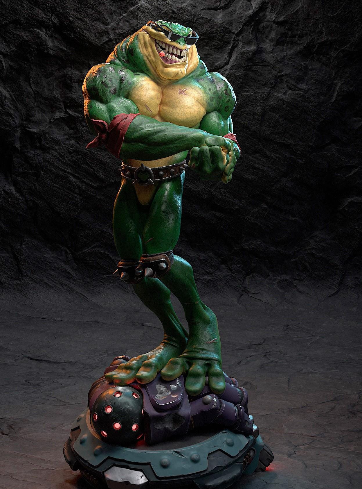 Rash Figure | Battletoads Collectible | Retro Game Statue | 20–40 Cm ...
