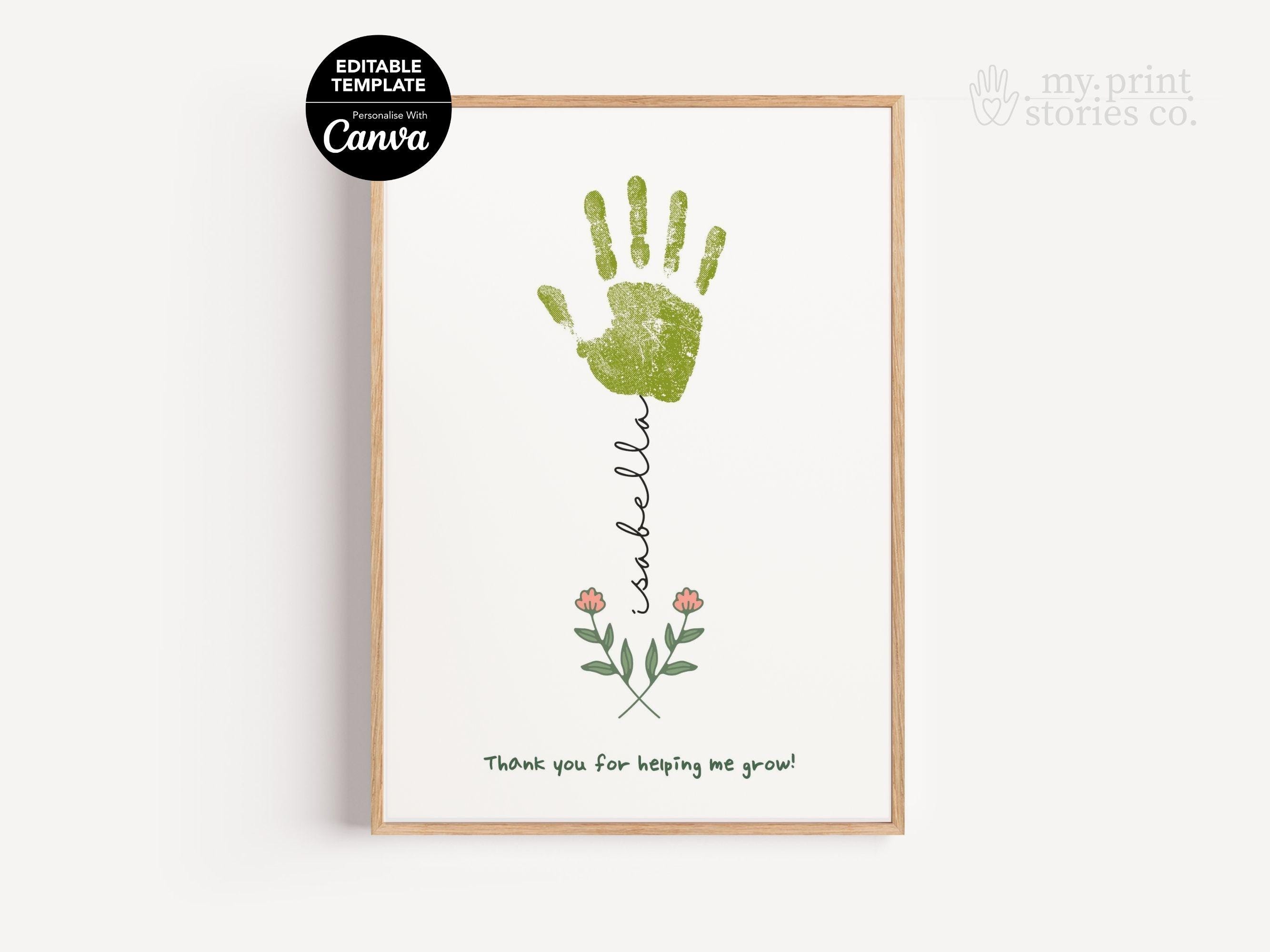 Teacher Appreciation Handprint Printable Gift, Thank You for Helping Me ...