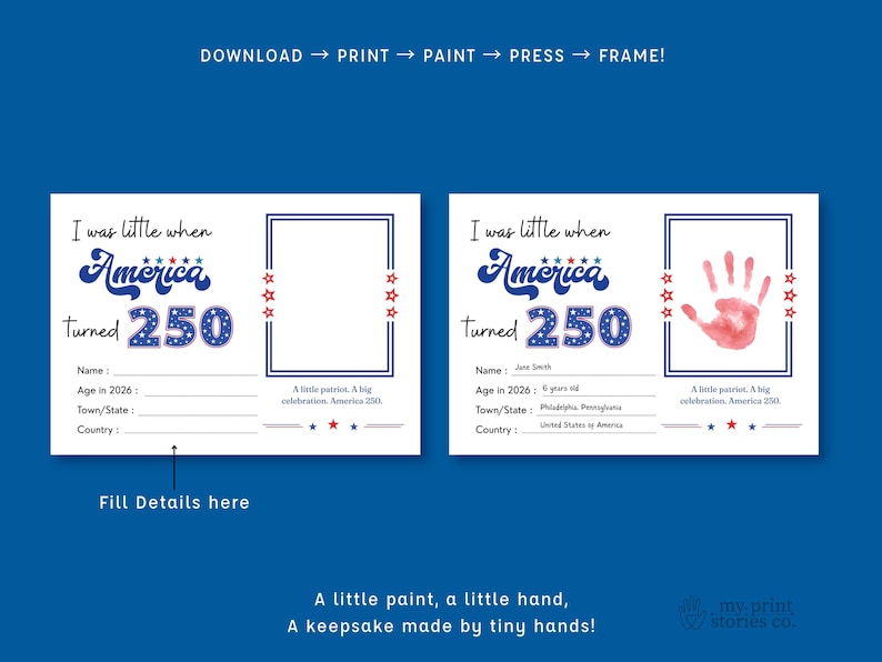 4th of July Handprint Printable