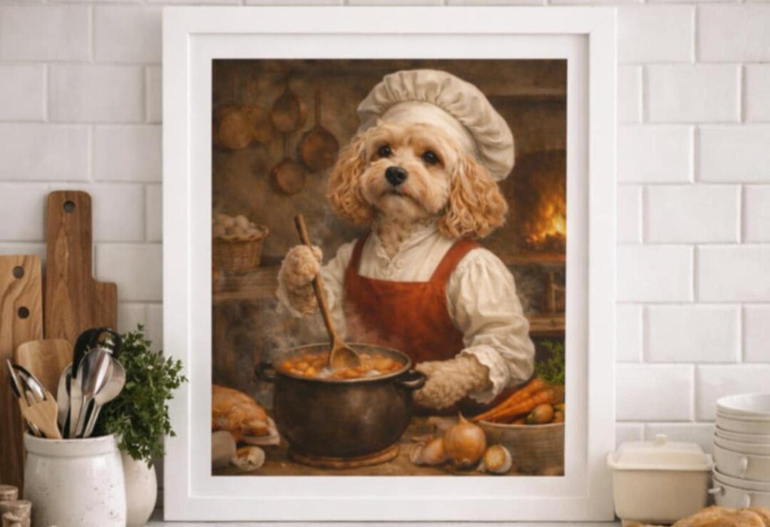 Cockapoo Kitchen Cockapoo Kitchen Wall Art | Cook Dog Art (digital Download) - Etsy