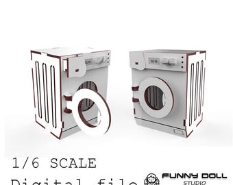 Miniature Washing Machine for Barbie 1:6 Scale Laser Cut File
