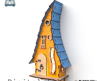 3D Toy House Night Light: Laser Cut Dollhouse File (3mm Material, 1/8 inch - read description)