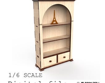 Elegant Cupboard 1:6 Scale - Laser Cut File (3mm Material, 1/8 inch - read description)