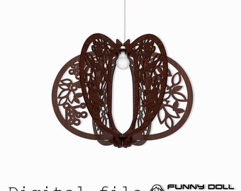 Plantilla de lámpara colgante cortada a láser con diseño floral para madera contrachapada de 4 mm (descarga digital)