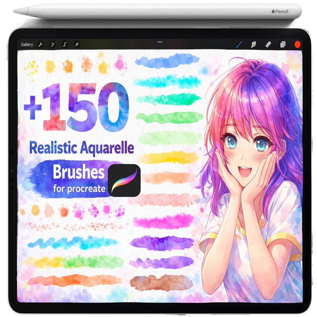 Watercolor Brushes for Procreate, Procreate Wet Watercolor Texture ...