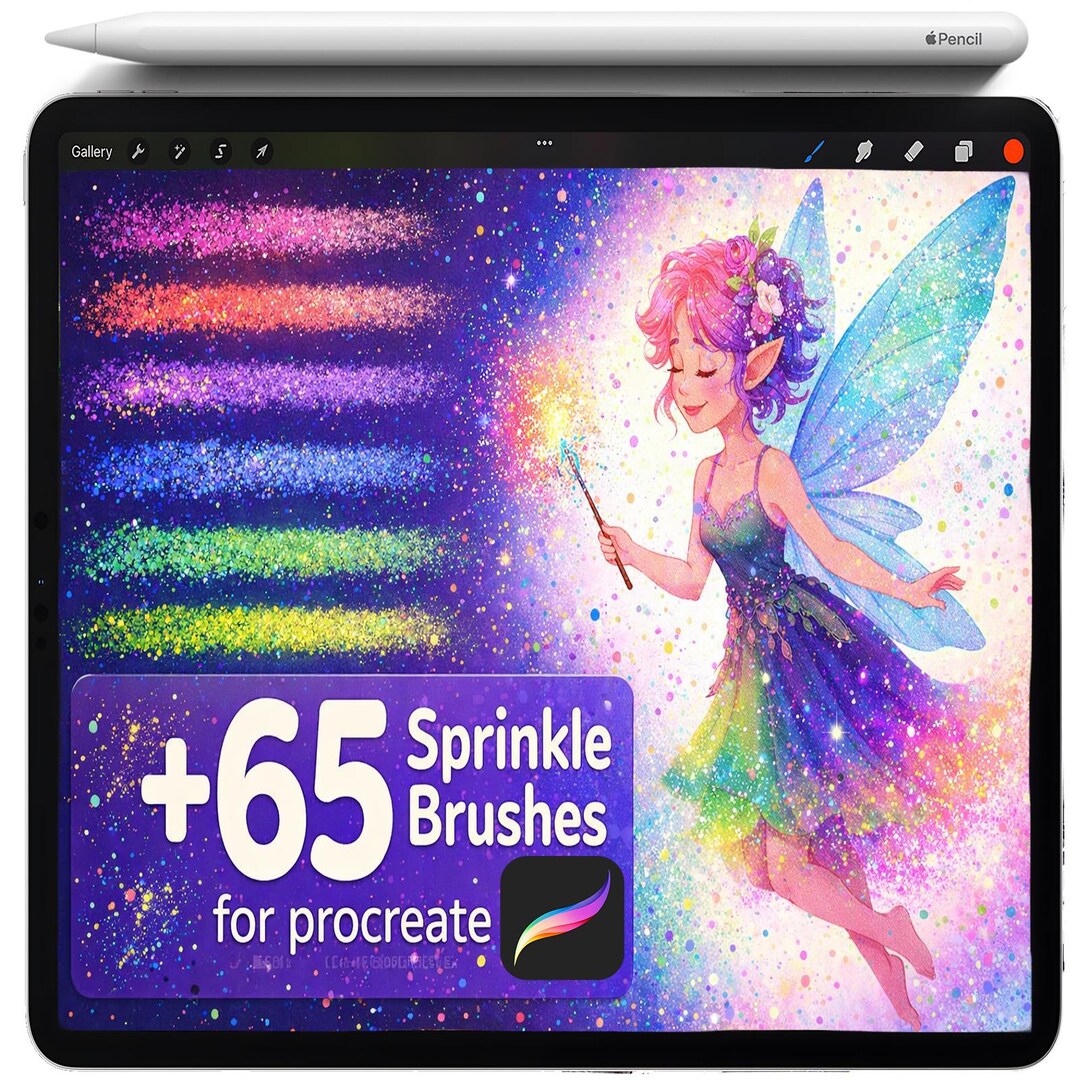 Procreate Sparkle Brushes, Watercolor Splatters, Procreate Glitter ...