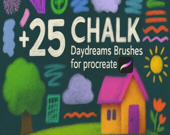 Procreate Chalk Brushes, Procreate Crayon Brush Set, Pastel Procreate brush Set, Procreate Chalk Texture Brushes, iPad Procreate Brushes