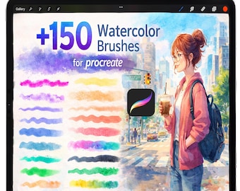 Procreate watercolor Splatters, Realistic Watercolor Brush Set, Procreate Watercolor Brushes, Wet Watercolor Stamps, Watercolor Splashes