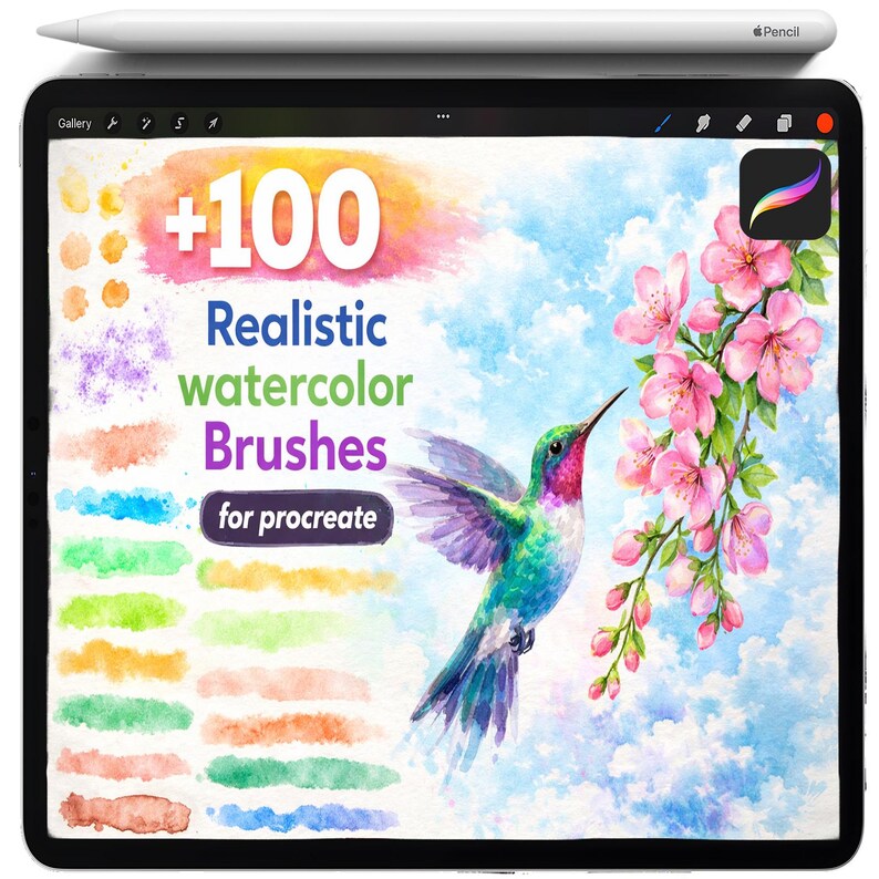 Procreate Realistic Watercolor Brushes, Watercolor Brushes for ...