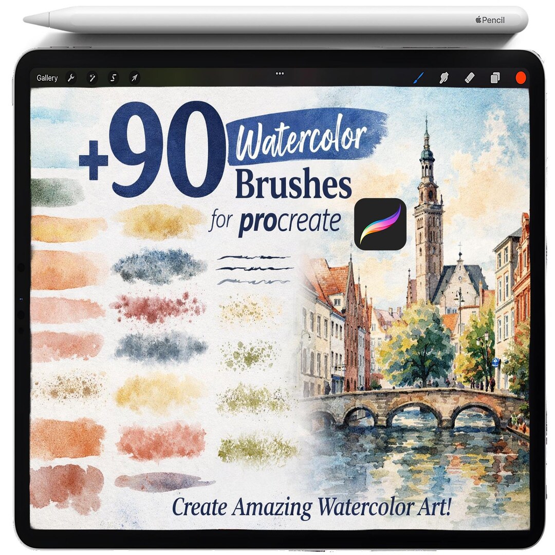 Watercolor Brushes for Procreate, Procreate Wet Watercolor Texture ...