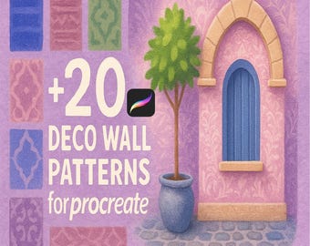 Procreate Wall Brushes, Tiles Brush, Procreate Interior Design Brushes, Interior Decor Patterns, Architectural Brush Set, Texture Brushes