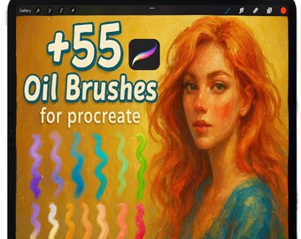 Procreate Oil Brushes: Blending impasto Acrylic Brush Set, Procreate palettes, canvas & Paper Textures, iPad  Wet on Dry Painting Brushset