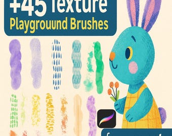 Procreate Texture Brushes, Stipple Shading, Oil Pastel Brush, Children's Illustration Brushes, Watercolor Painting Brush Set For Procreate