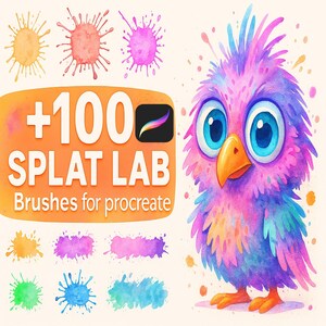 Procreate Wet Watercolor Splatter, Procreate Ink Splashes, Watercolor Stamps, Spray Brush Set, Procreate Alcohol Painting Brush, Stain Brush