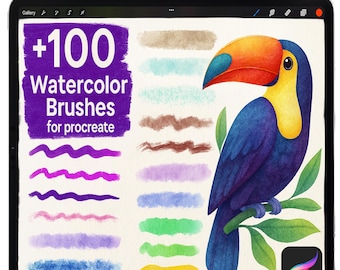 Procreate Watercolor Brushes, Procreate Wet Watercolor Stamps, Realistic Procreate Watercolor Textures, Wet on Wet Watercolor,  iPad Brushes