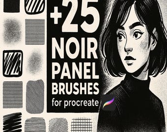 Procreate Halbton Punkte, Procreate Pinsel, Pinsel Set, Stippling Pinsel, iPad Illustration, Crosshatching Tusche Texturen, Comic Schattierung