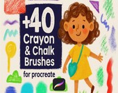 Procreate Texture Brush Set, Procreate Pastel Brush, Procreate Chalk Crayon Brushes, Procreate Watercolor Wash, Procreate Blending Brush,