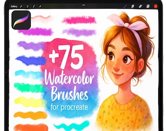 Procreate wet watercolor brushes, Procreate Painting Brush, Blending brushes, iPad Brushes, Procreate Watercolor Paper Canvas, Color Palette