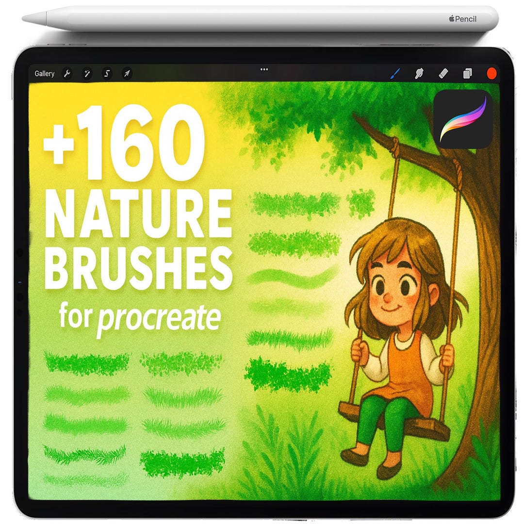 Procreate Nature Foliage Brushes, Procreate Forest Brush Set, Procreate ...