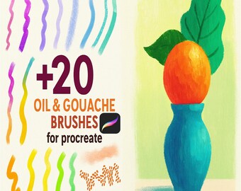 Procreate Oil Pastel Brushes, Gouache Brushes, Pastel Chalk Brushes, Canvas Textures, Procreate Acrylic Brushes, Procreate Stipple Shading