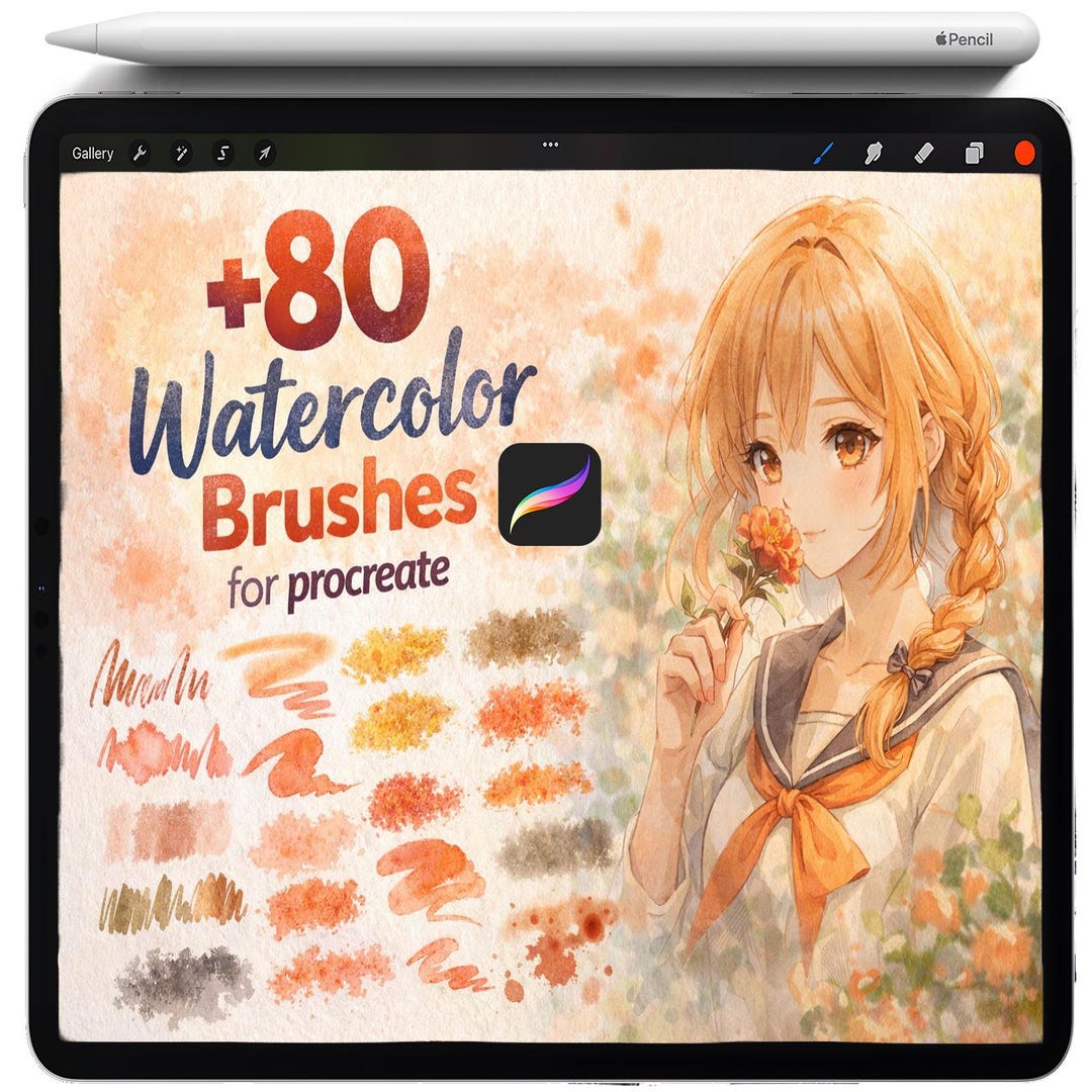 Watercolor Brushes for Procreate, Procreate Wet Watercolor Texture ...