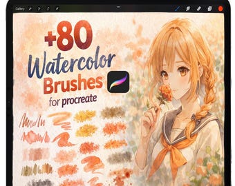Realistic Watercolor Brushes for Procreate, Procreate Wet Watercolor Textures, Wet on Wet Watercolor, Watercolor Sketch, Digital Watercolor