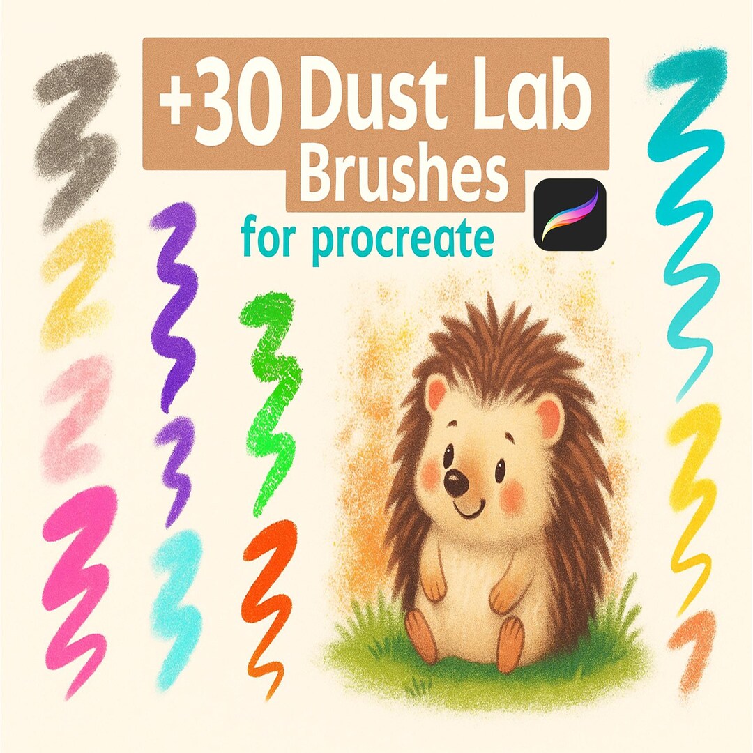 Procreate Textured Brush Set for Pastel, Chalk, Crayons, Grainy Shading ...