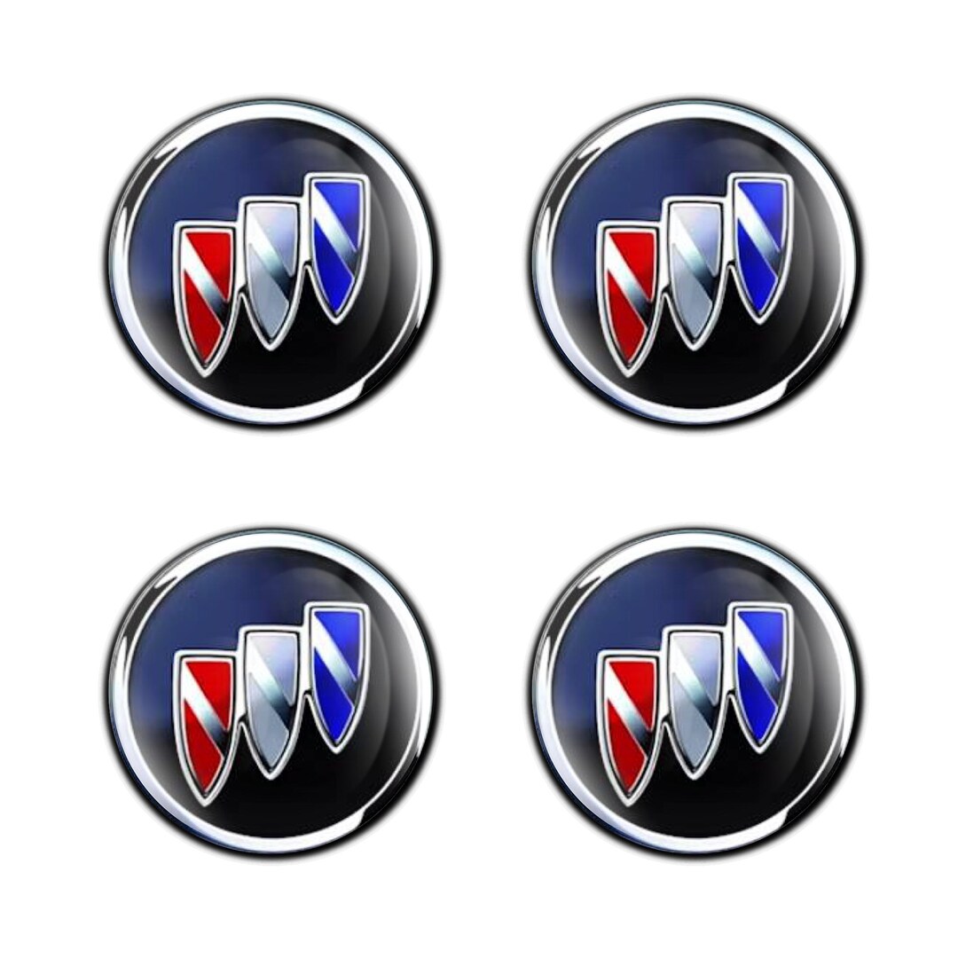 Buick Stickers Wheel Center Cap 4pcs Glossy Domed Rim Hubs Decals Epoxy ...