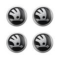 Skoda Stickers Wheel Center Cap 3D 4pcs Glossy Domed Rim hubs Decals Epoxy Resin Gel Hub Emblem Logo Badge Car Accessories Gift Man Dad product logo
