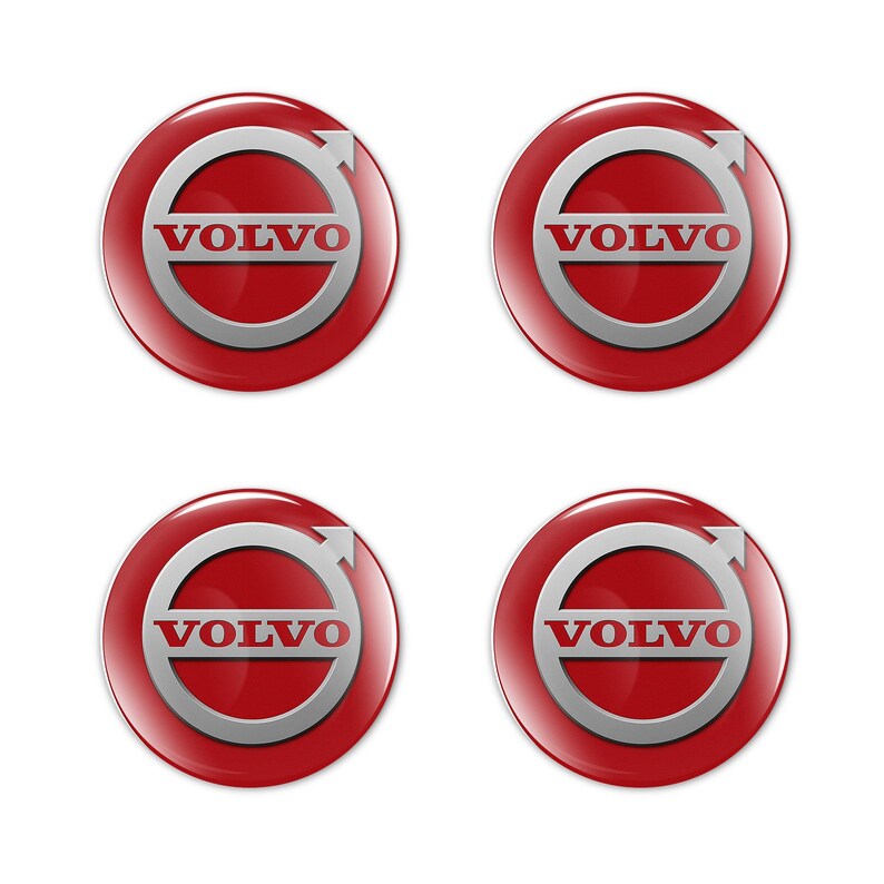 Volvo Stickers Wheel Center Cap 3D 4pcs Glossy Domed Rim Hubs Decals ...