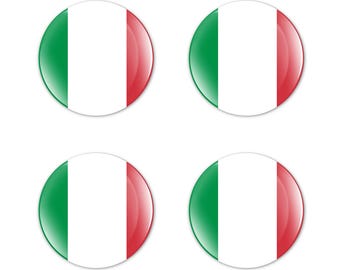 Italian flag set 4 pcs car whee center caps phone laptop stickers Glossy dome Gel silicon Resin Epoxy Gift Present Flag of Italy