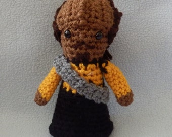 Made to order, Hand crocheted Worf Klingon Star Trek like The Next Generation Amigurumi Doll