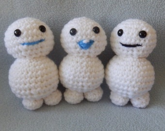 Made to order, Hand crocheted lot set of 3 Mini Snowman Snowgies Olaf Frozen Like 4" Amigurumi Doll