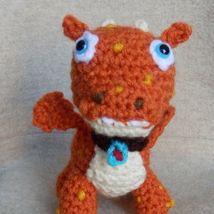 Made to order, Hand crocheted Wallykazam Norville Dragon like Amigurumi Doll