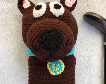 Made to order, Hand crocheted Scooby Doo Dog Golf Club Head Cover Doll