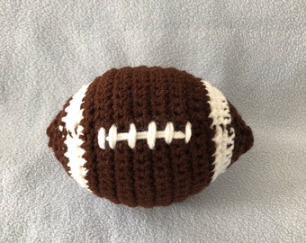 Made to Order, Hand crocheted Football Ball mini Sports Pillow 5" long by 3" Wide Brown or can make any color