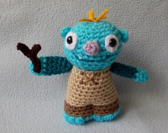 Made to order, Hand crocheted Wally Trollman like from Wallykazam with Stick monster Amigurumi Doll