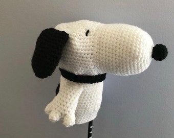 Made to order, Hand crocheted Snoopy Peanuts Dog Golf Club Head Cover Doll